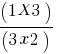 (1 X 3)/(3 x 2)