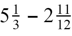 Takeaway subtract fractions