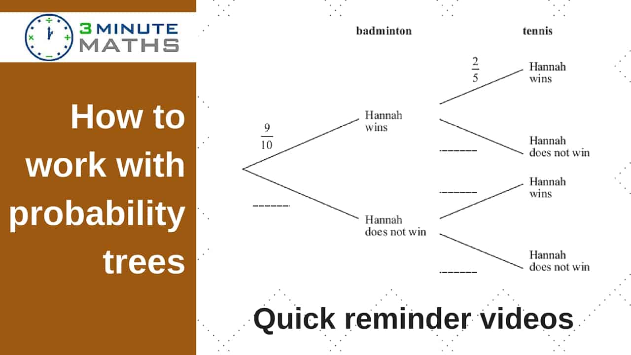 how to work with a probability tree diagram