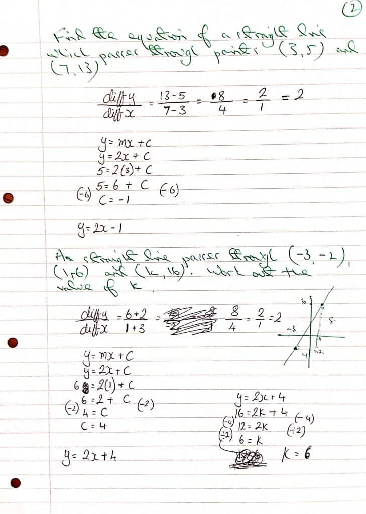 straight line find equation_1