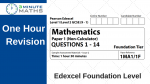 Edexcel Foundation paper 1 non calculator