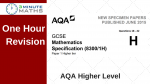 AQA GCSE Higher Maths Non Calculator Questions