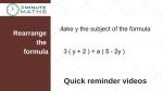 changing the subject of a formula