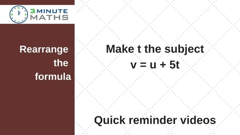 How to rearrange the subject of a formula