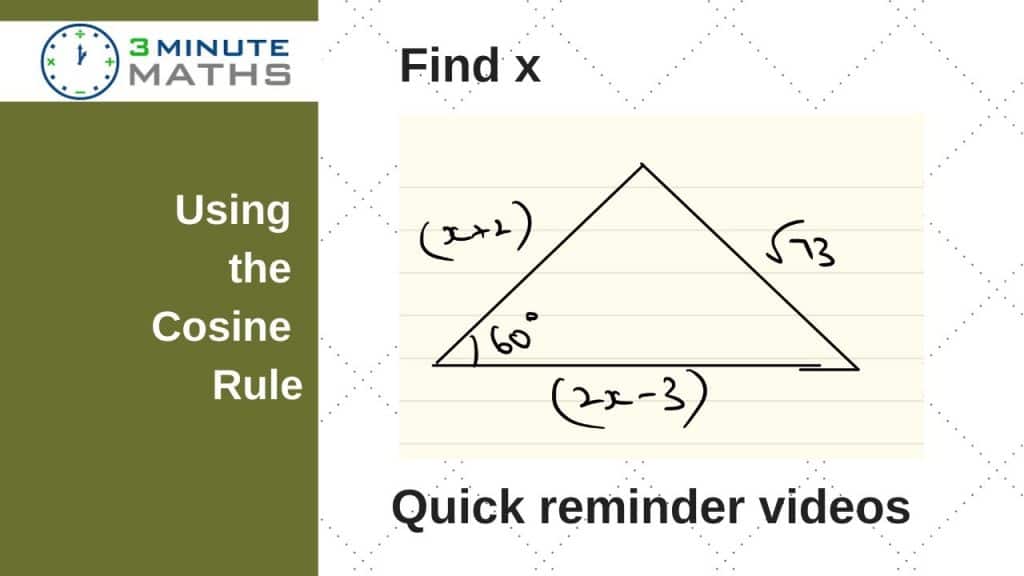 using the cosine rule